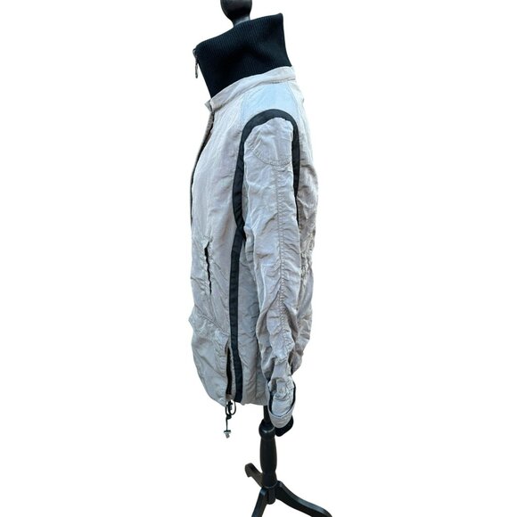 Seven 7 For All Mankind M Gray Quilted Nylon Jacket Plaid Lining Windbreaker - Picture 5 of 16